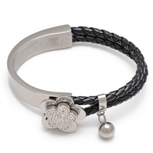 Елегантни гривни Floral-white Steel