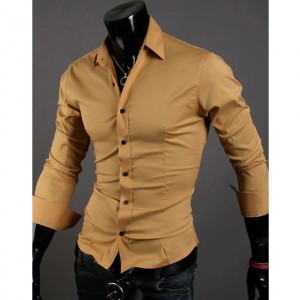  Мъжка риза - тъмно жълто Neckline stylish размер "М"