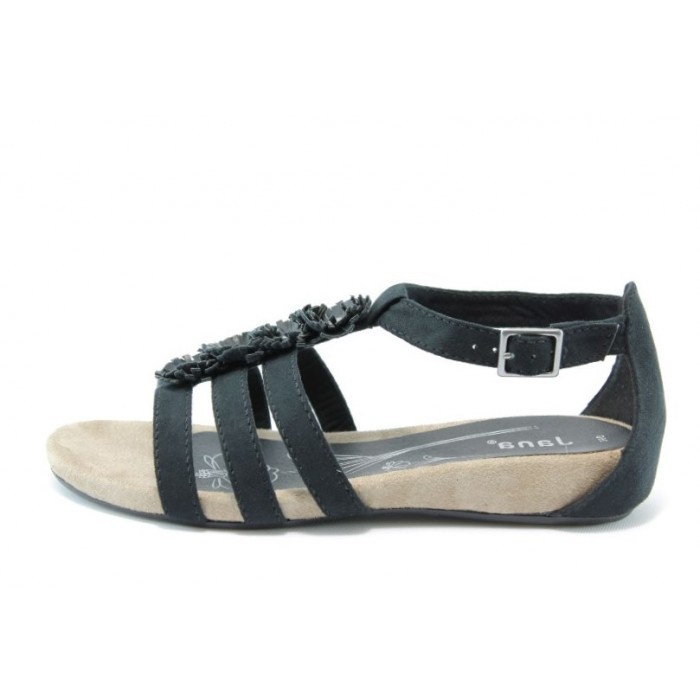 Дамски сандали черни равни Jana 