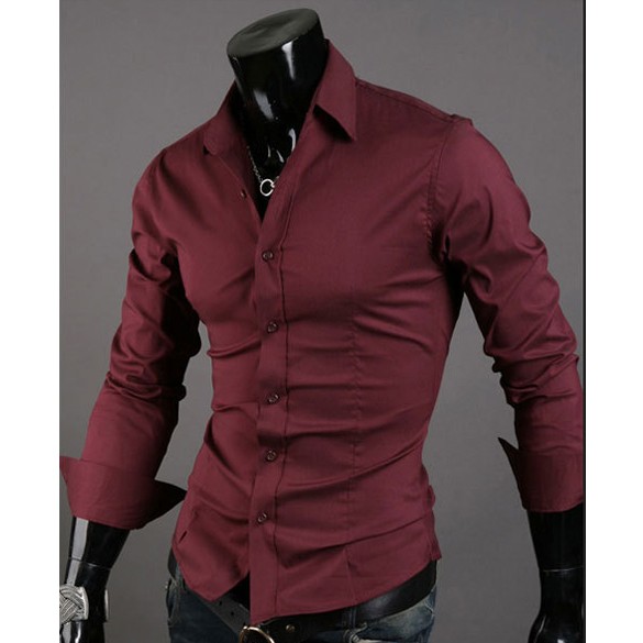 Мъжка риза - бордо Neckline stylish размер "M" L"