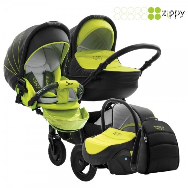 Комбинирана количка Zippy Sport Plus 3в1 тъмно сиво/зелено