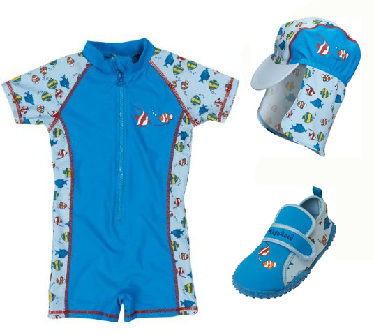 Намаление 25% Детски бански с UV защита за момчета Рибка