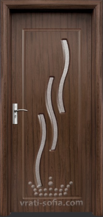 Интериорна HDF врата с код 014, цвят Орех 