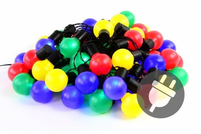 50 крушки - градинско осветление, парти осветление, парти лампички, лампички за градина - 5 цвята