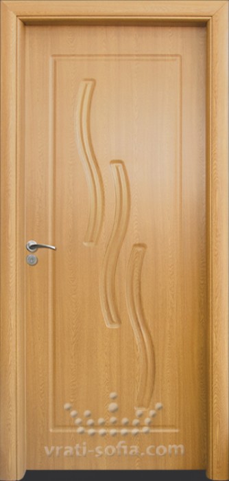 Интериорна HDF врата с код 014-P, цвят Светъл дъб 