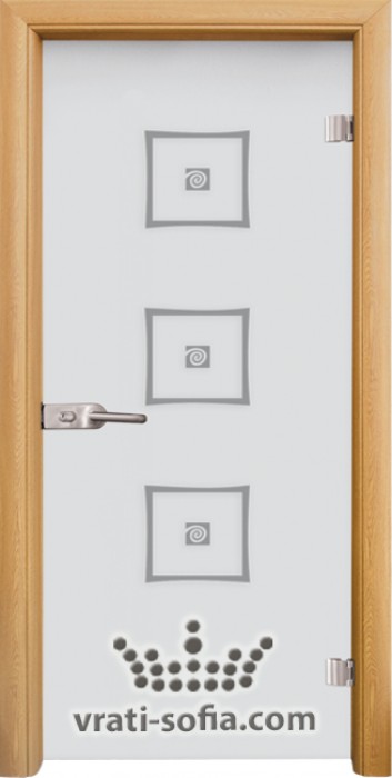 Стъклена интериорна врата, Sand G 14-3, каса Светъл дъб 