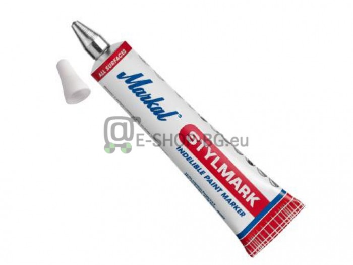 Маркер перманентен в туба бял 2mm MARKAL