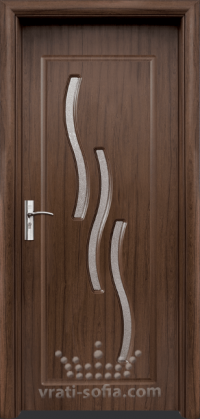 Интериорна HDF врата с код 014, цвят Орех 