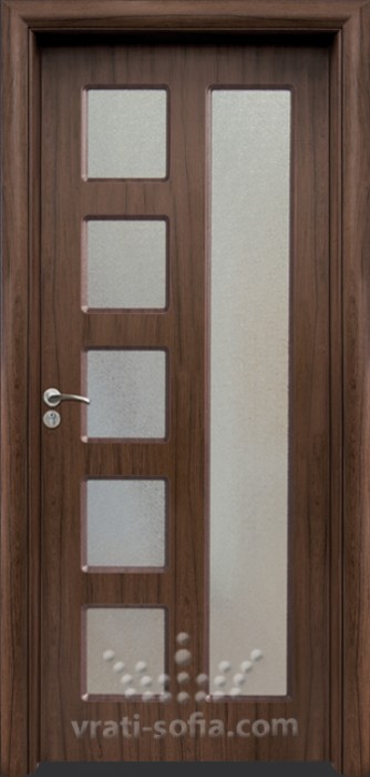 Интериорна HDF врата с код 048, цвят Орех 