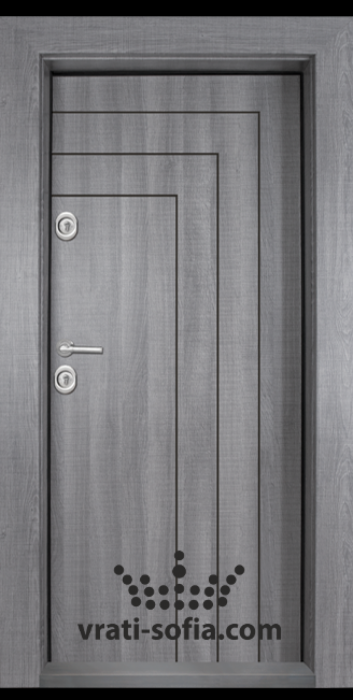 Блиндирана входна врата Т-1002, цвят Сив дъб 