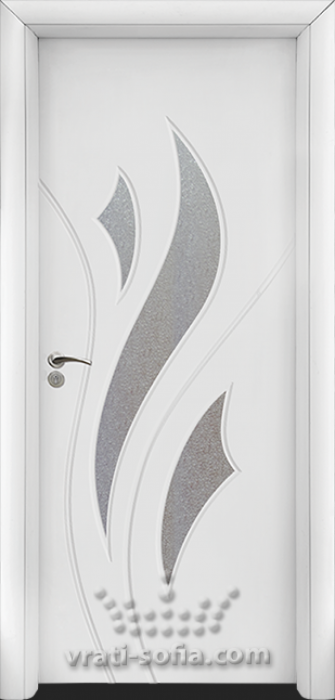  Интериорна HDF врата с код 033, цвят Бял 