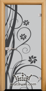 Стъклена интериорна врата Sand G 14-7, каса Светъл дъб