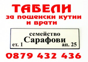 Табели за пощенски кутии и врати