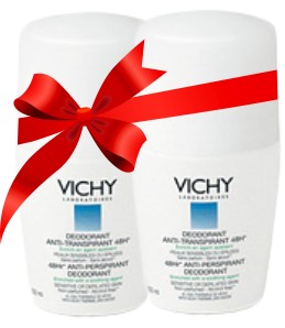 Виши / Vichy рол-он против изпотяване без парфюм 2бр х 50мл ПРОМО ПАКЕТ