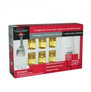 Виши / Vichy Dercos Aminexil Pro ампули п/в косопад за жени 6 бр+енергизиращ шампоан 100ml